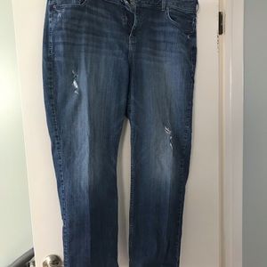 Lane Bryant straight leg distressed jeans size 22